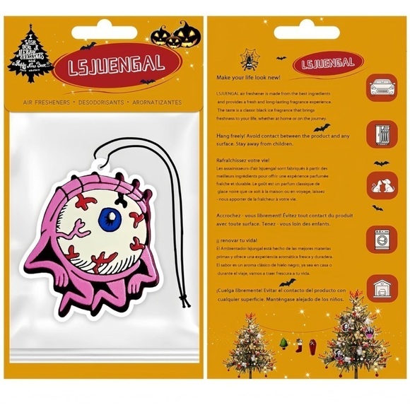 Pink eyeball Hanging Freshener Pink Scary Scent Freshener Car Room Decor - Picture 1 of 2